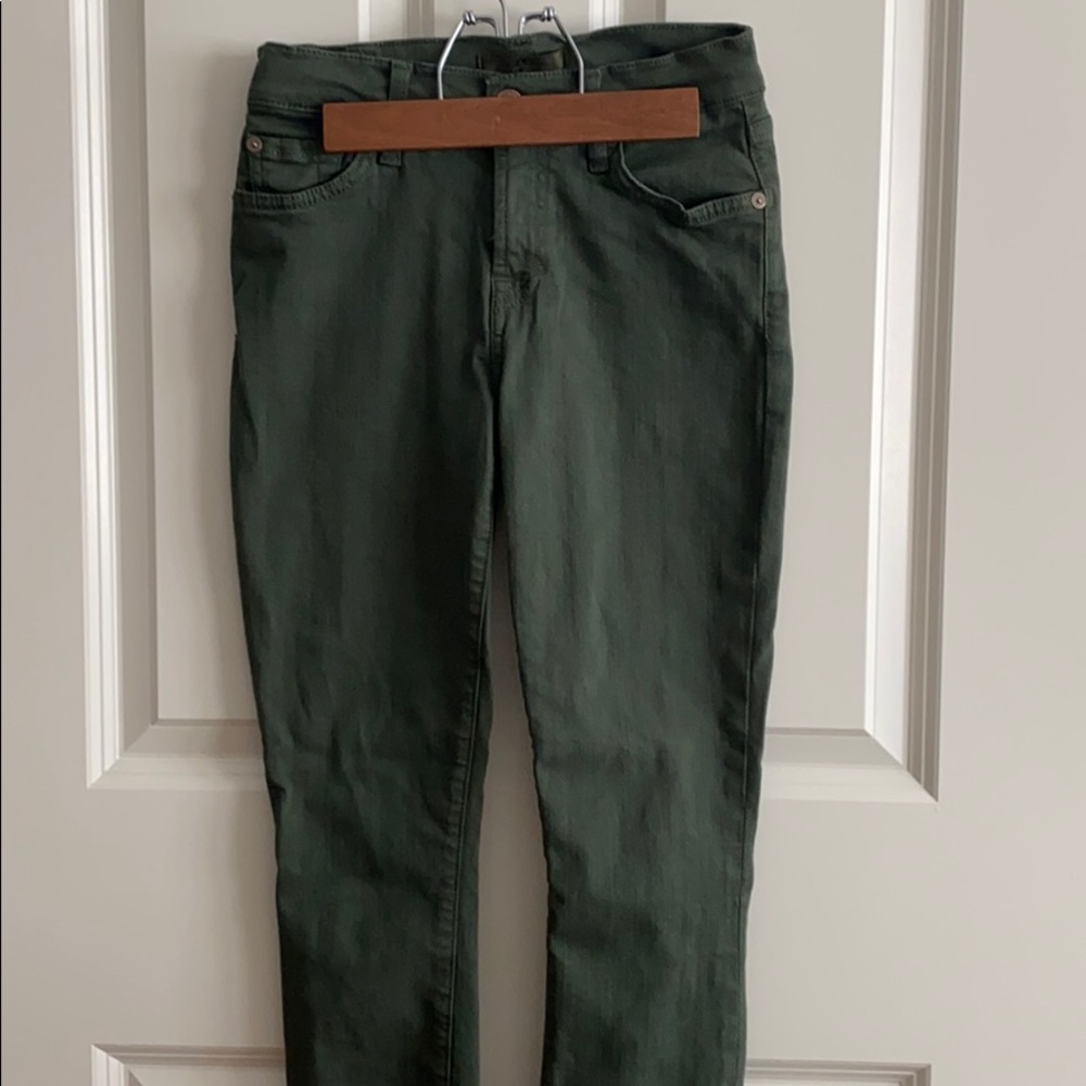 7 For All Mankind Green Skinny Jeans